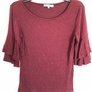 Ruffled sleeved blouse